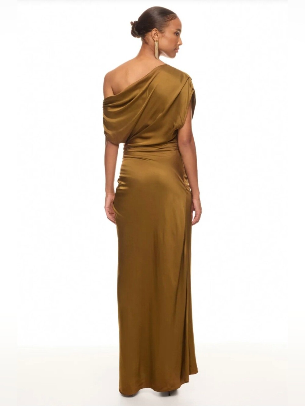 A.L.C. Women's Satin Penny Dress in Aged Bronze, Size 6, $595 - Picture 3 of 15